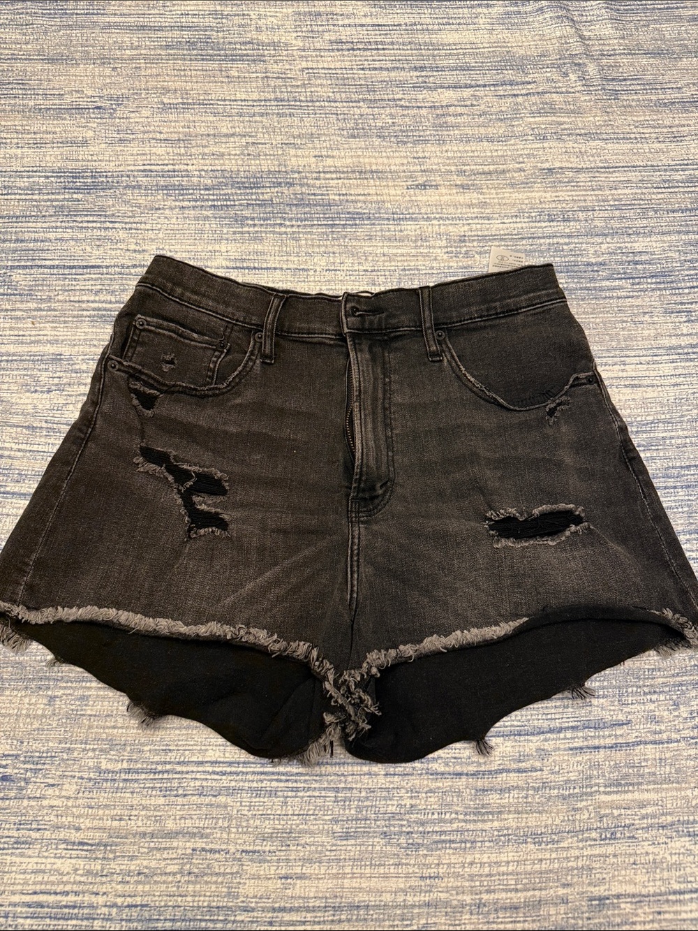 Abercrombie & Fitch Distressed Black Denim Cutoff Shorts